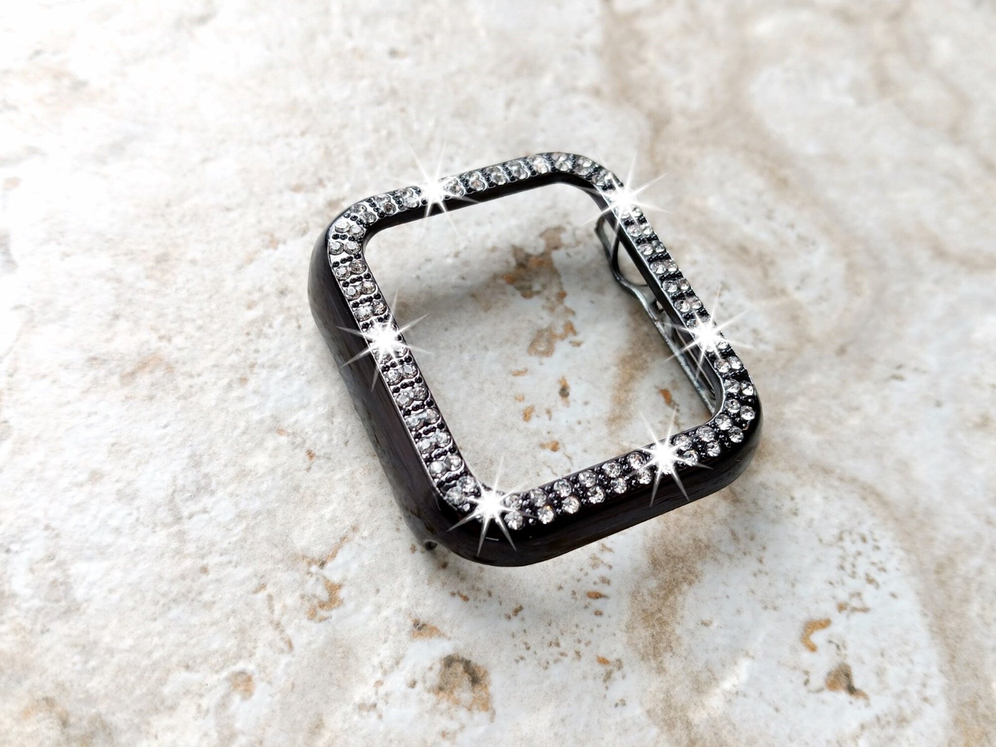 Apple Watch Black Band Set Crystal Bezel Bling Case Cover for Ultra 2 9 8 7 SE 6 5 4 3 2 1 49mm 45mm 44mm 42mm 41mm 40mm 38mm Strap Milanese